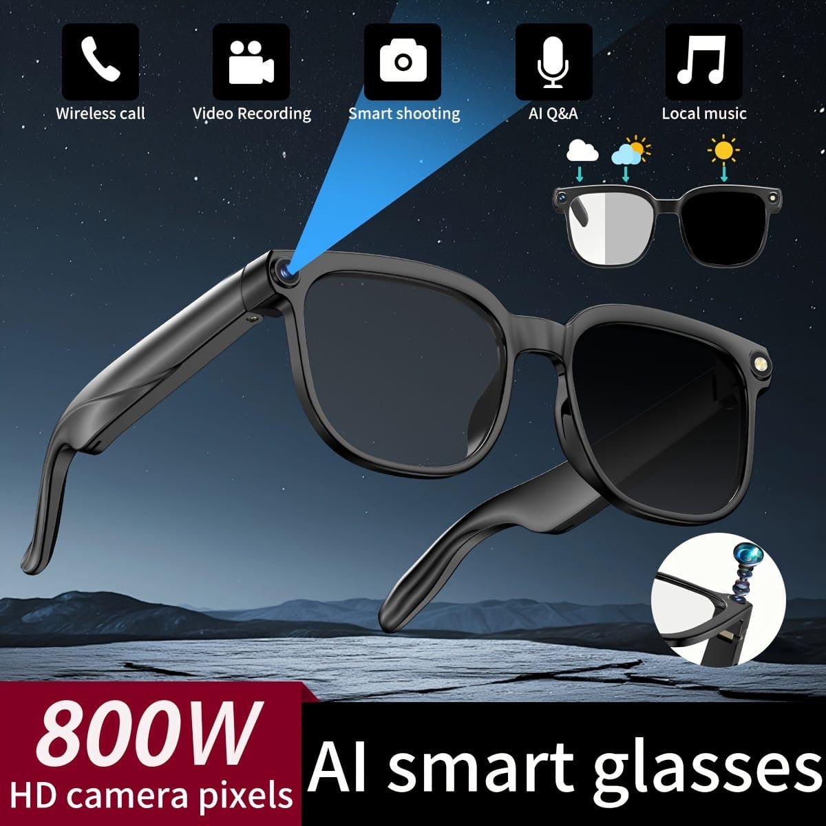 Ai smart camera glasses